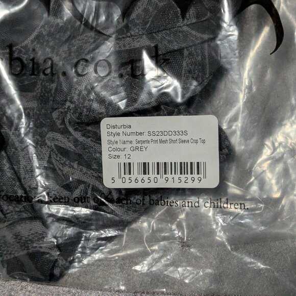 Disturbia Serpente Print Mesh Short Sleeve Crop Top - Picture 10 of 10